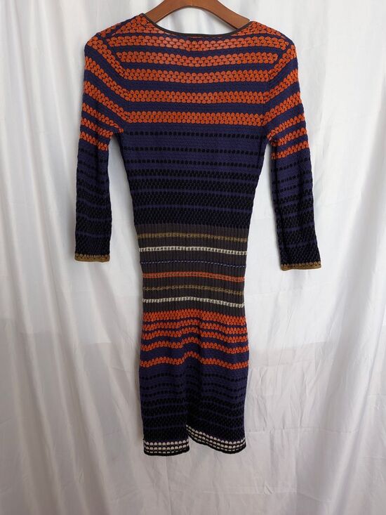 M by Missoni Dresses & Skirts - M by Missoni Purple, Orange and Brown Striped Knit Dress Size 2